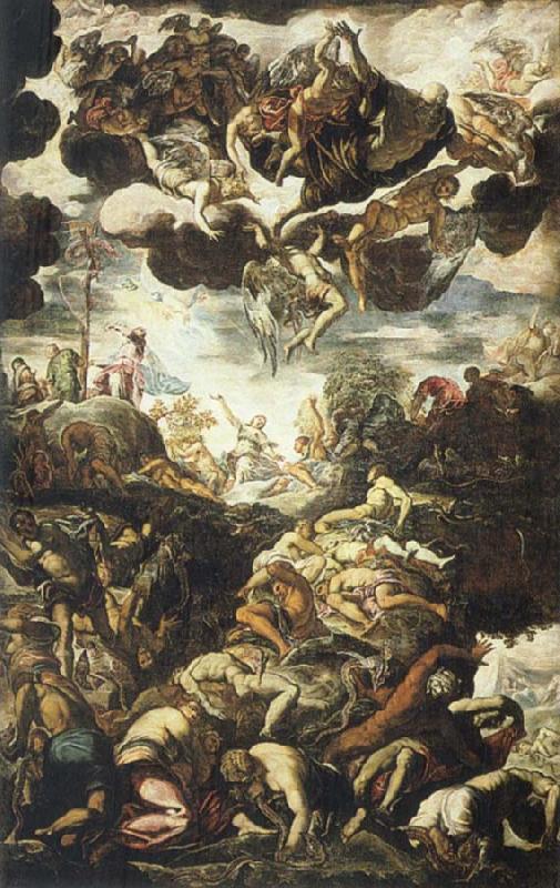 TINTORETTO, Jacopo Miracle of the Brazen Serpent oil painting image